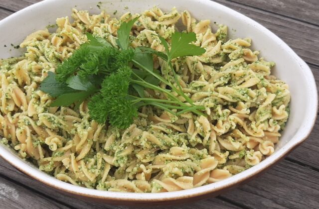 Parsley and Ground Elder Pesto Pasta