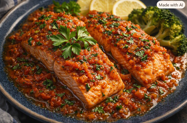 Salmon and Tomato dish